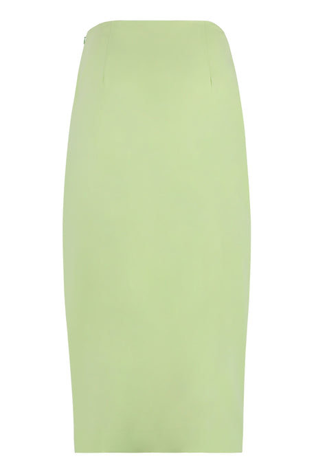 Luxurious Green Silk Wrap Skirt - SS23 Collection