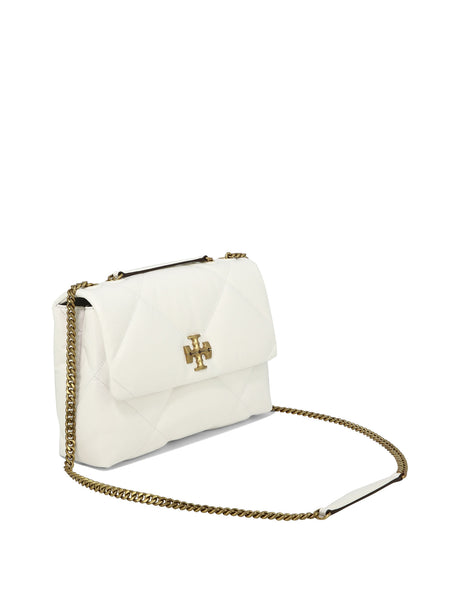 TORY BURCH Feminine White Diamond Quilt Shoulder Handbag | SS24 Collection