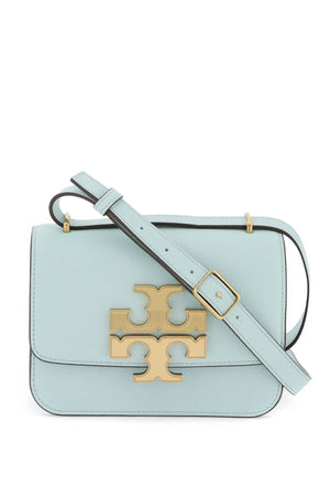 TORY BURCH Eleanor Mini Light Blue Leather Crossbody Handbag with Gold-Tone Logo