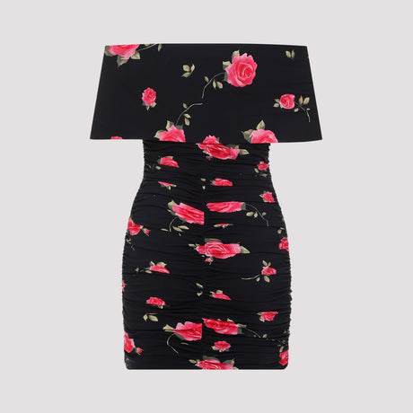 簡潔黑花紋連衣裙 - 2024年春夏系列