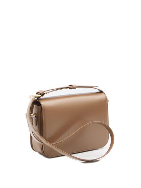 CELINE Triomphe Classic Crossbody Bag in Brown Smooth Calfskin