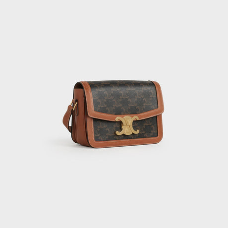 CELINE Brown Triomphe Crossbody Bag, Perfect for Any Season