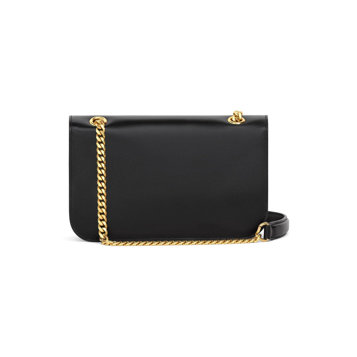 CELINE Black Leather Triomphe Medium Frame Shoulder Bag for Women
