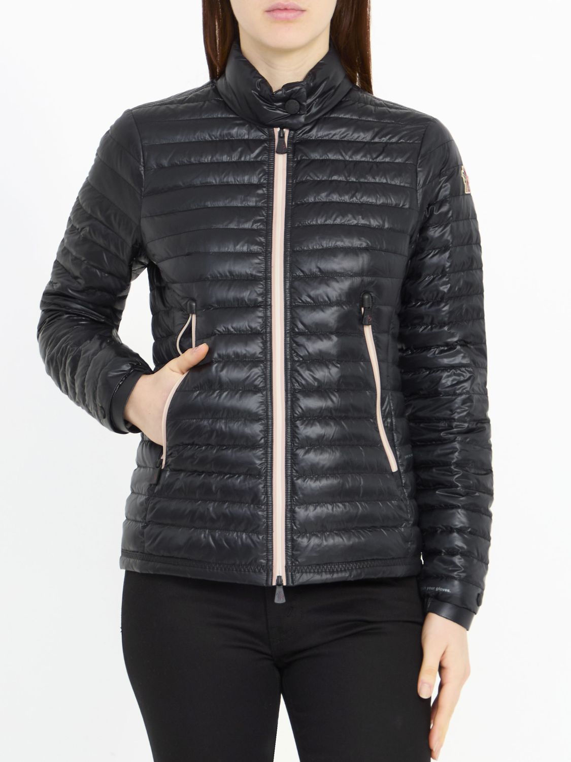 MONCLER GRENOBLE Lightweight Waterproof Jacket for Women - High Collar, Foldable & Iconic Logo Sleeve Patch