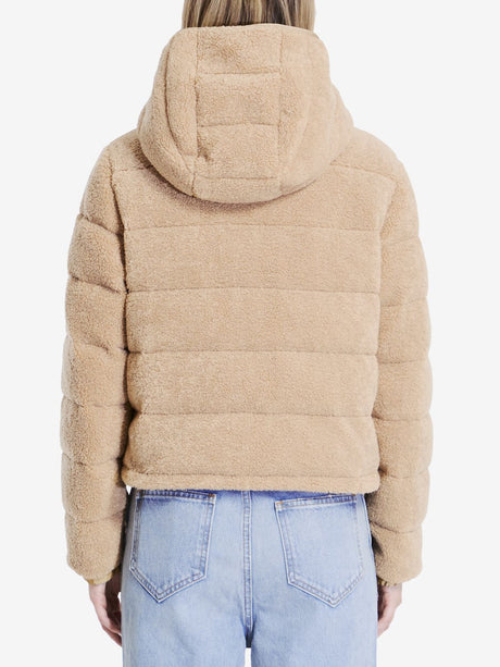 MONCLER Chic Beige Short Down Jacket with Hood