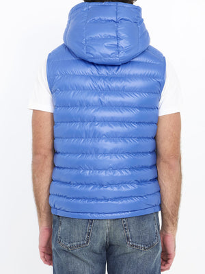 MONCLER Light-Blue Down Filled Vest for Men