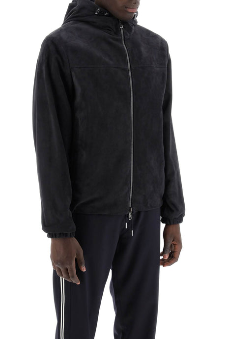 Reversible Suede and Rainwear Jacket for Men - Moncler Frejus SS24 Collection