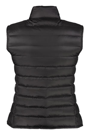 MONCLER Black Nylon Down Vest for Women - Slim Fit and Lightweight for Spring/Summer