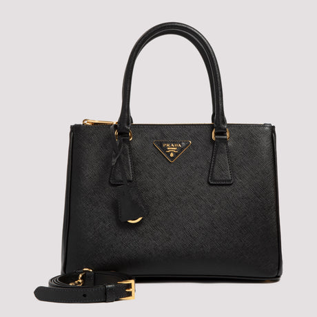 PRADA Elegant Black Leather Top-Handle Handbag for Women