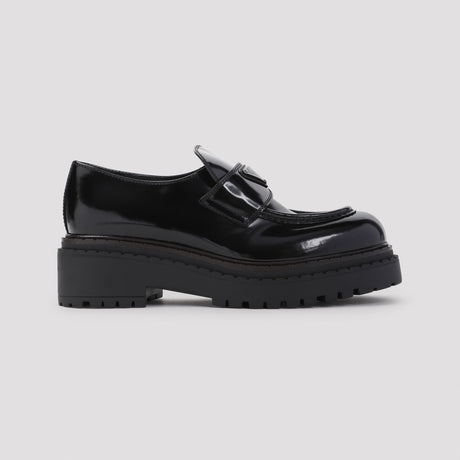 PRADA BRUSHED 100% Leather LEATHER LOAFERS