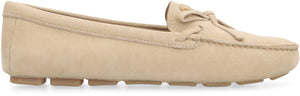 Beige Suede Loafers with Front Bow for Women - SS24 Collection