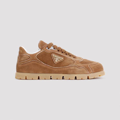PRADA Chic Lace-Up Sneakers in Nude
