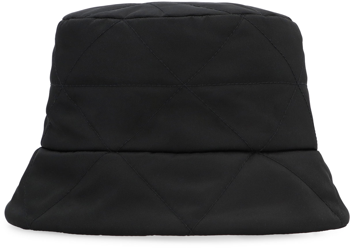 PRADA Stylish Black Leather Bucket Hat for Women