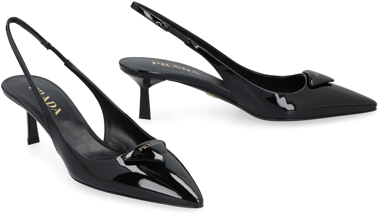 Giày cao gót quai hậu da đen cho phụ nữ - SS24