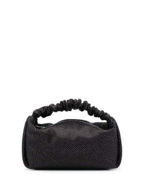 Elegant Crystal Embellished Black Mini Handbag for Women