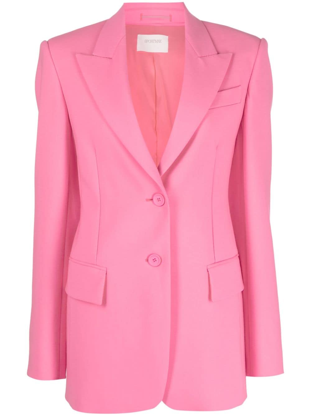 MAX MARA SPORTMAX Bubblegum Pink Wool Single-Breasted Jacket for Women