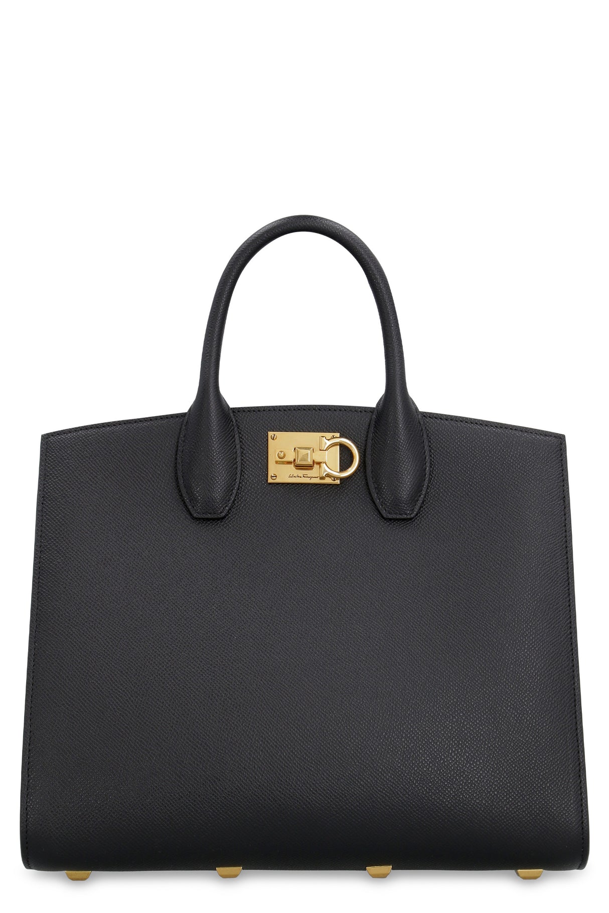 FERRAGAMO Luxury Black Leather Handbag for Women - High End Studio Style