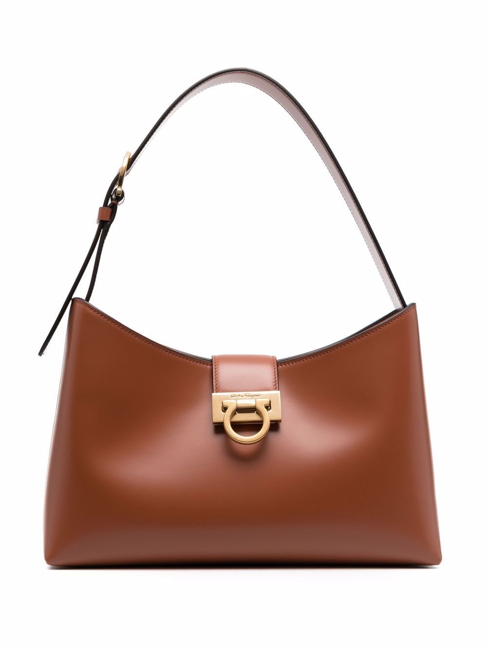 Tan Brown Trifolio Leather Shoulder Bag for Women | FW23 Collection