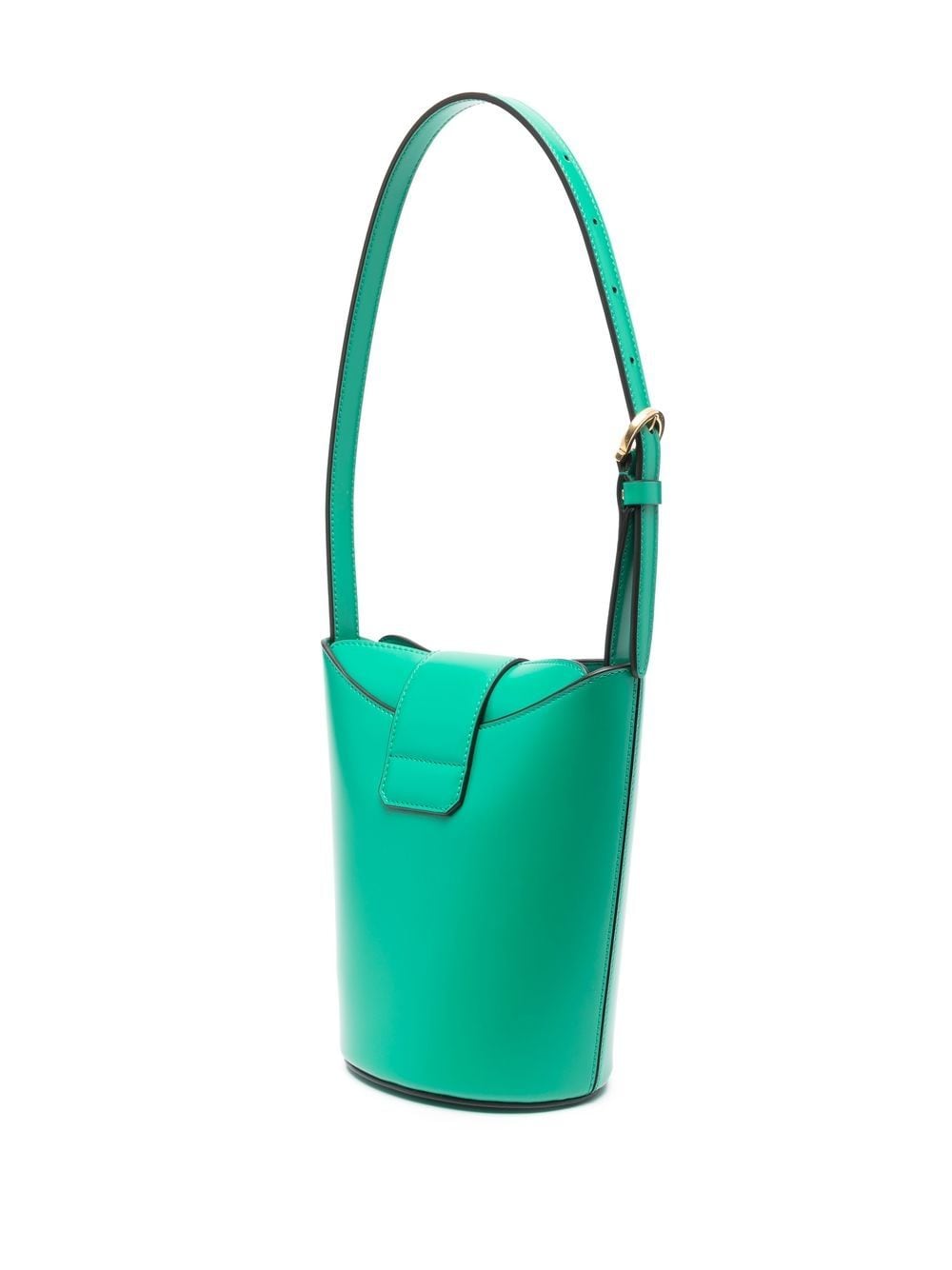FERRAGAMO Bright Green 100% Leather Trifolio Bucket Handbag for Women - SS23 Collection