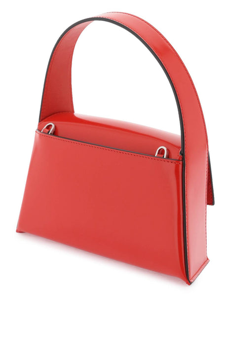 女士原色几何结构红色手提包