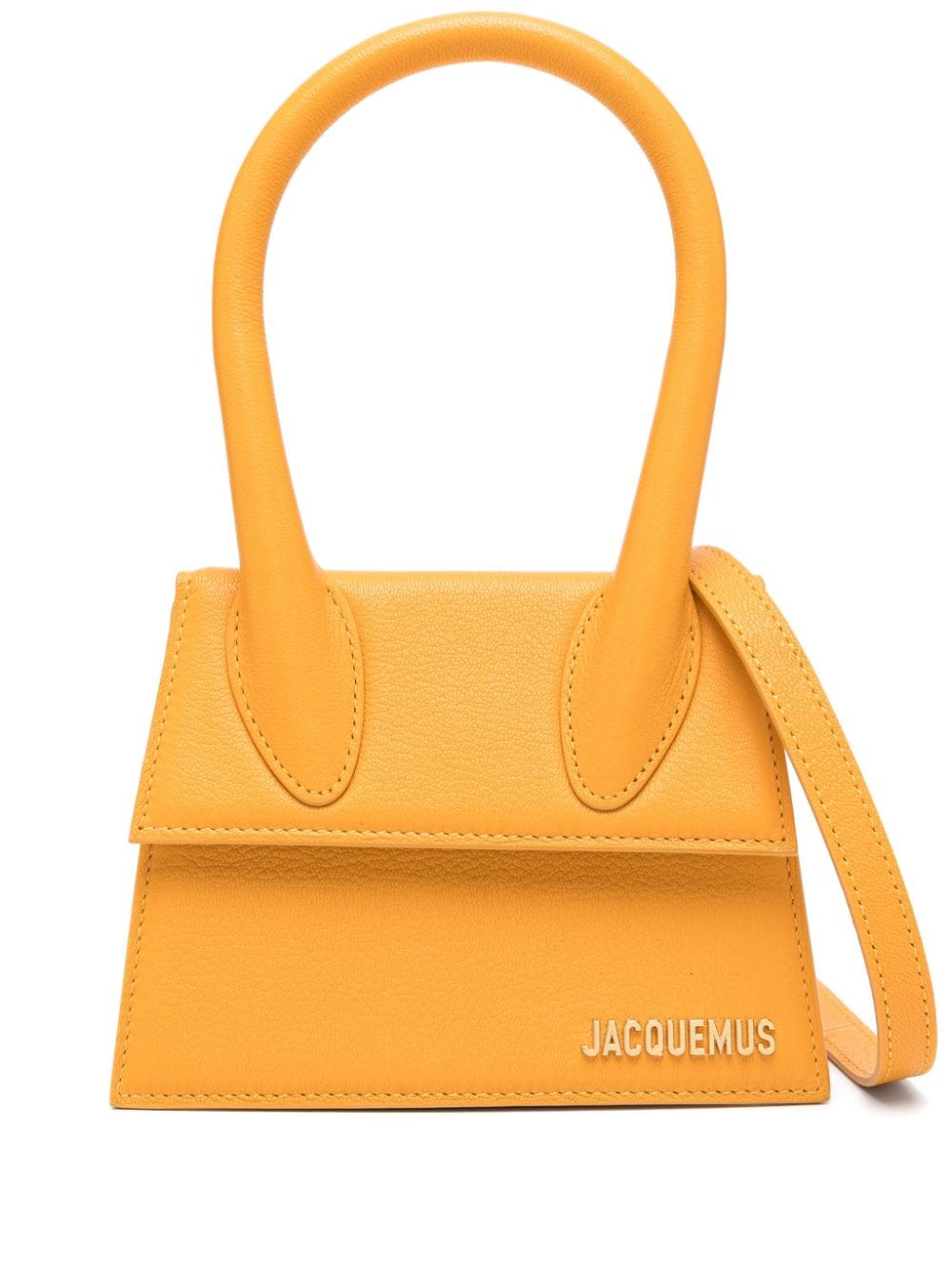 ダークオレンジ色の女性用ペブルレザーハンドバッグ