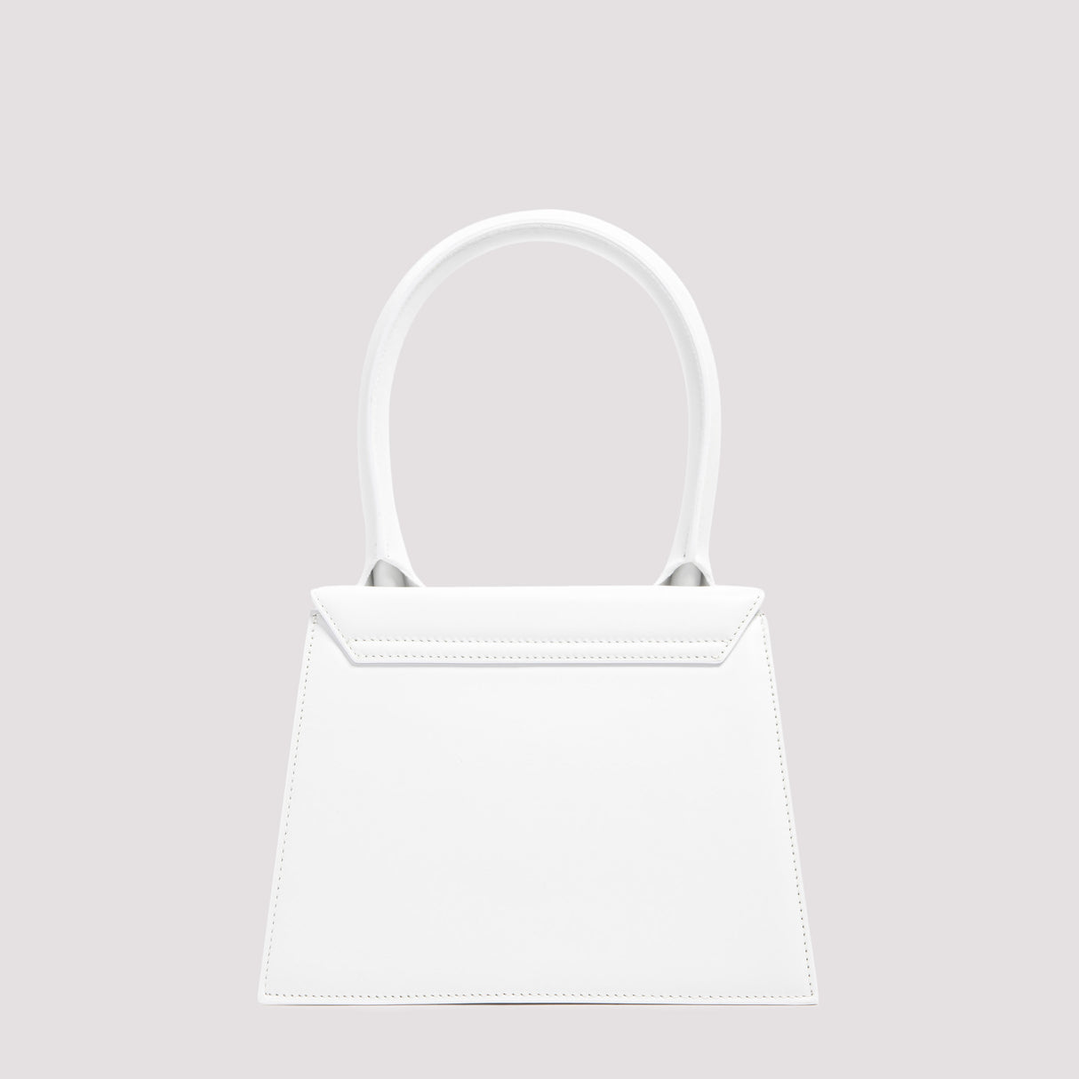 White Leather Top-Handle Handbag for Women by JACQUEMUS