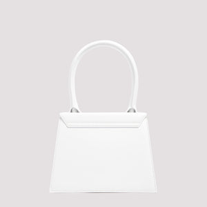 White Leather Top-Handle Handbag for Women by JACQUEMUS