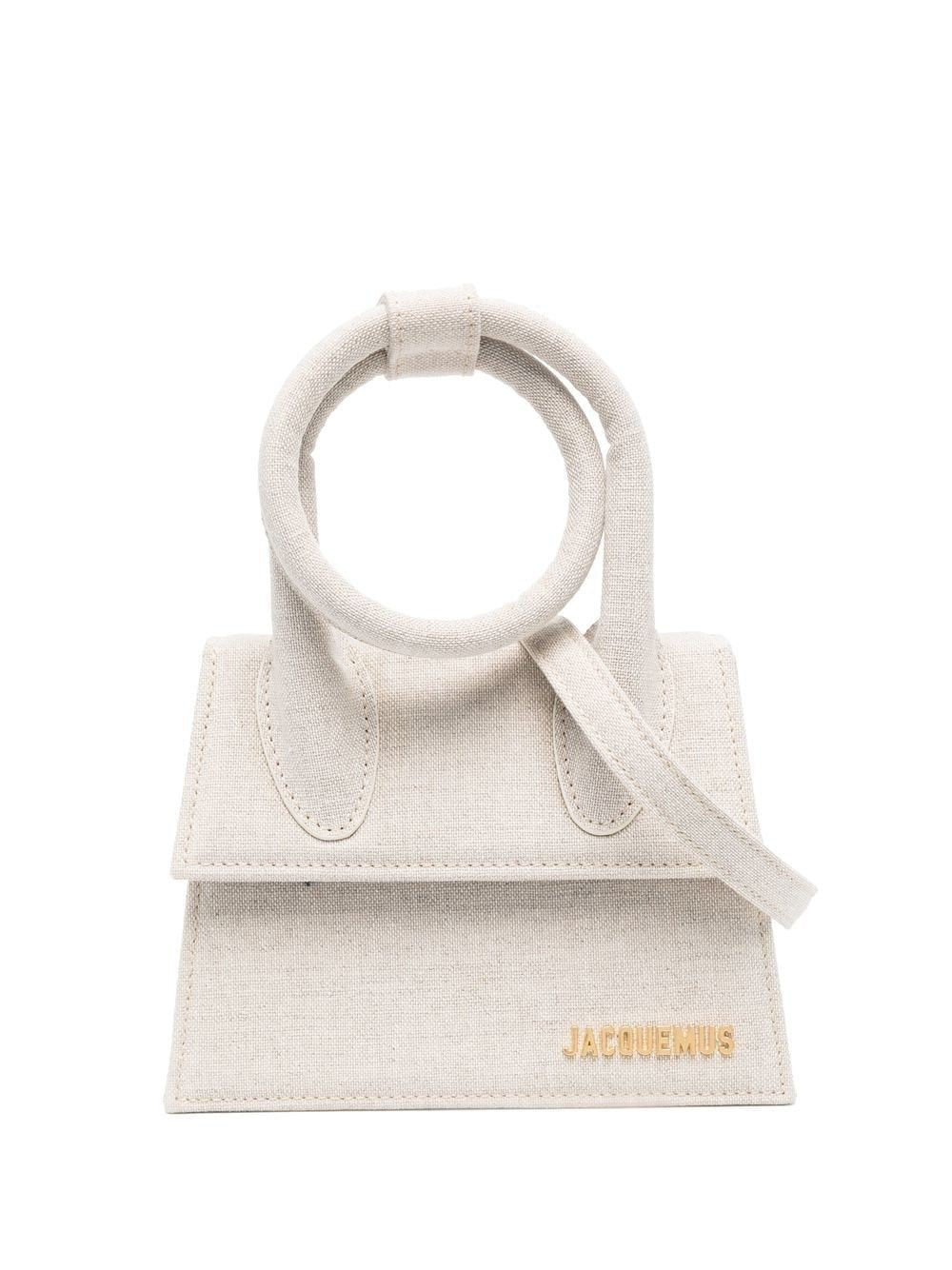 JACQUEMUS Light Grey Mini Bag with Knot Detail for Women