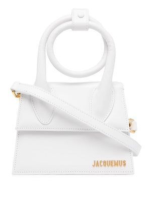 女性用スタイリッシュな白いレザーミニハンドバッグ
