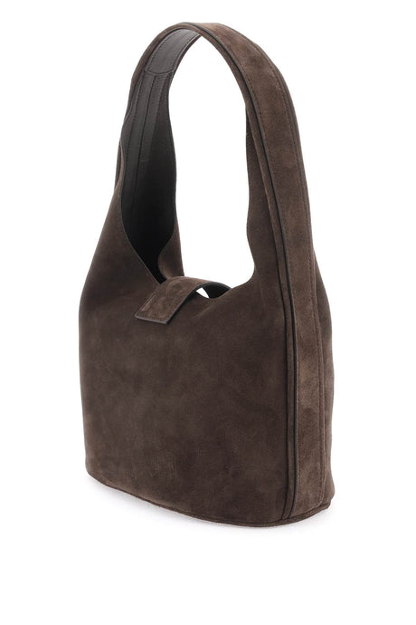 软质奢华的棕色绒布斜挎手提包- SS24系列