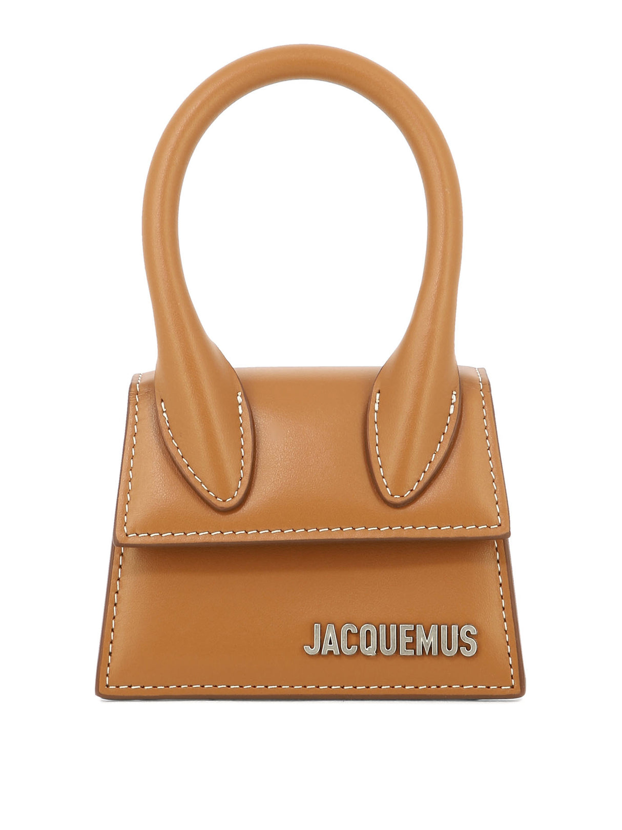 JACQUEMUS Stylish Men's Brown Leather Top-Handle Handbag