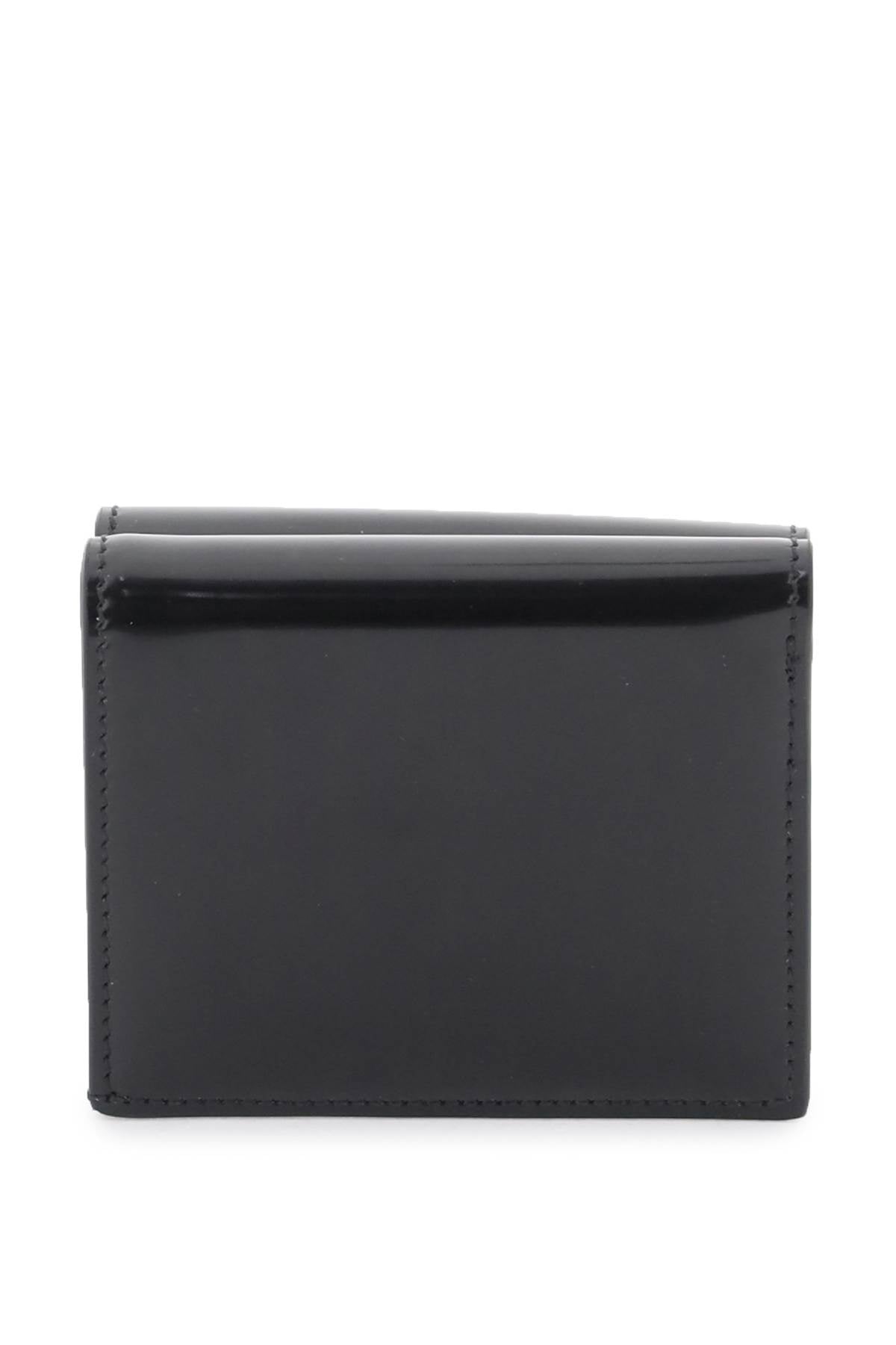 Gancini Hook Closure Wallet (ブラシ加工レザー、外側にコインポケット付き)