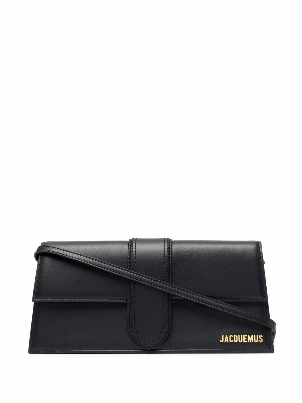 JACQUEMUS Black Leather Mini Bambino Clutch for Women SS24