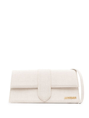 JACQUEMUS Women's Mini Gray Crossbody Bag, Cotton and Flax Blend, Shoulder Strap Option - SS24