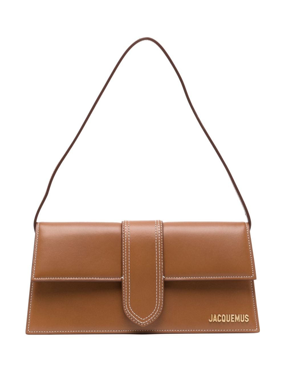 Light Brown Leather Shoulder and Crossbody Bag - SS24