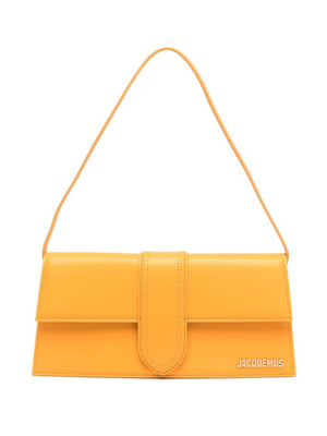 JACQUEMUS Apricot Mini Leather Crossbody Bag with Detachable Strap and Gold-Tone Accents