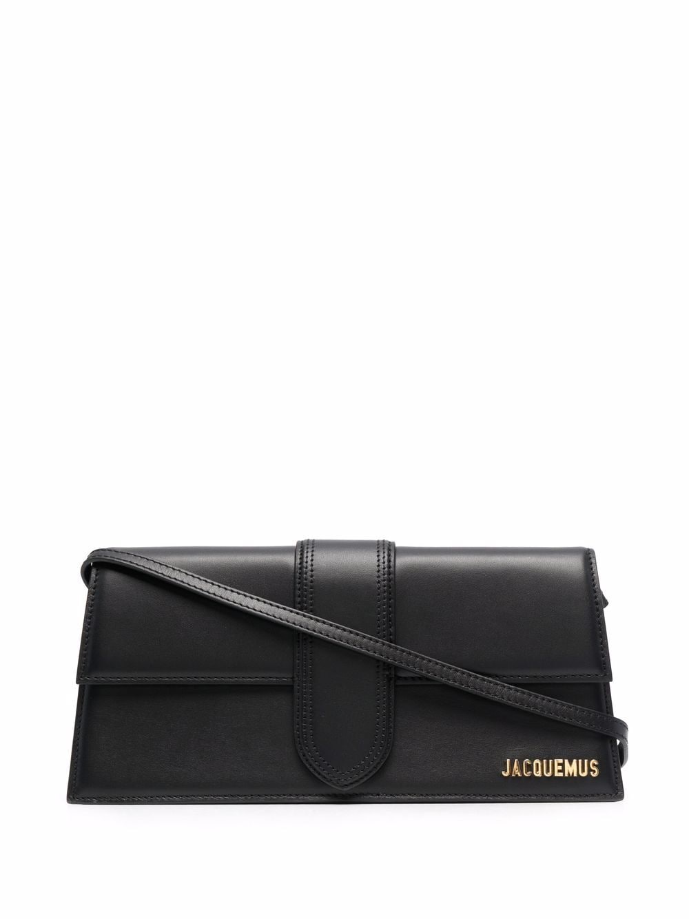 Women's Black Leather Long Shoulder Handbag for SS24