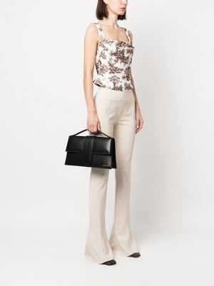 JACQUEMUS Elegant Black Leather Shoulder Handbag for Women SS24