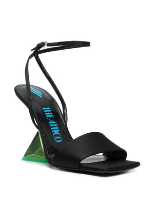THE ATTICO Black Cheap Sandal with Green Heel for Women - FW23 Collection