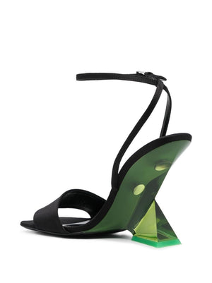 THE ATTICO Black Cheap Sandal with Green Heel for Women - FW23 Collection