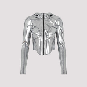 MUGLER Metallic Hooded Jacket for Women - SS23 Collection