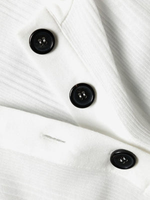 白色細肋料牛仔領帶襯衫纏身衣連長袖