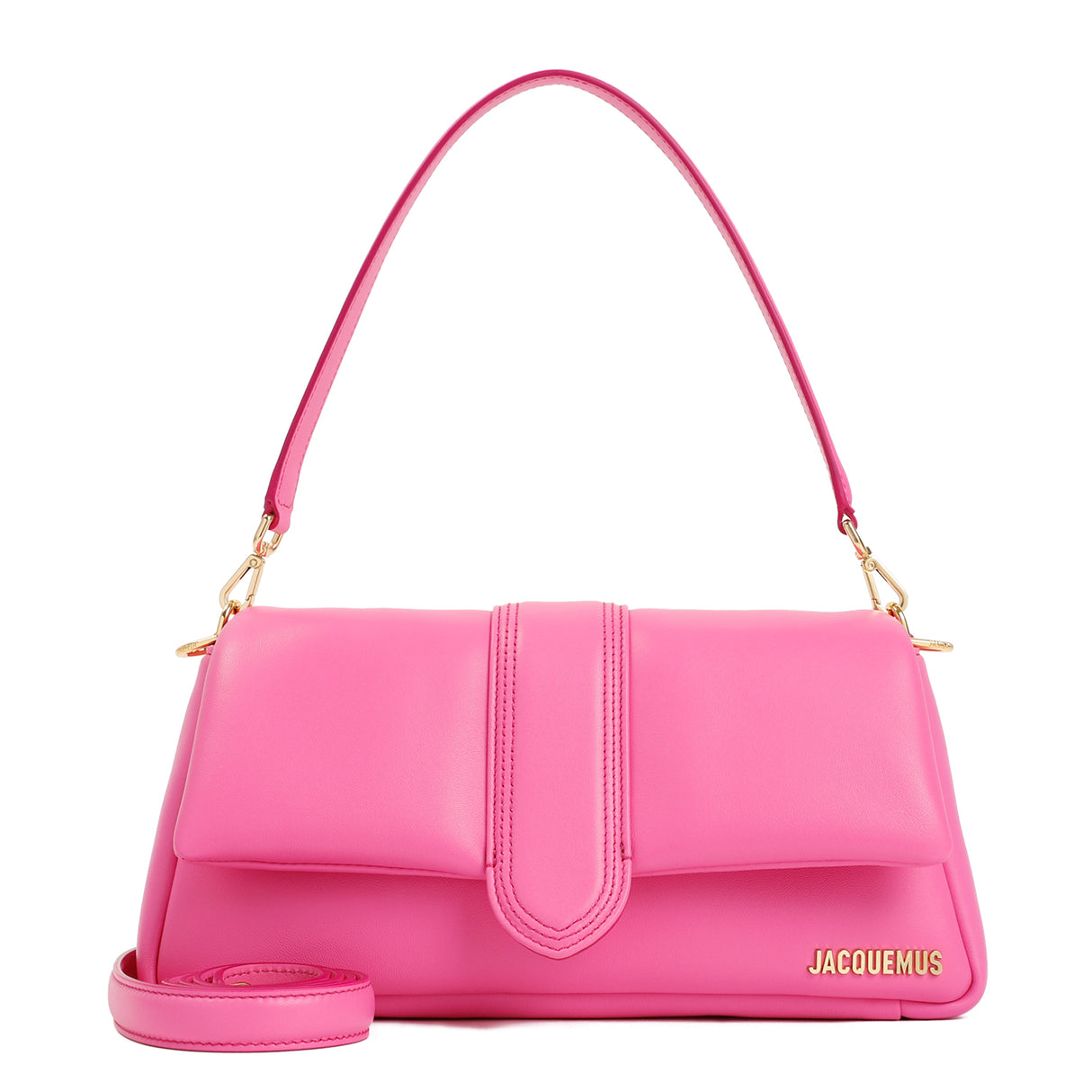 JACQUEMUS Neon Pink Lamb Leather Shoulder & Crossbody Bag for Women