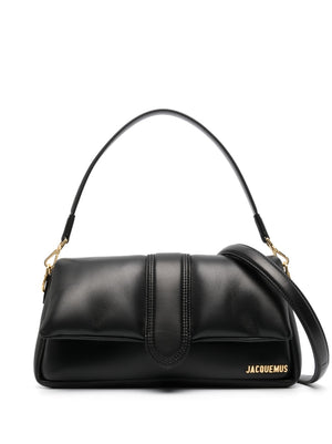 JACQUEMUS Black Luxurious Lamb Leather Handbag for Stylish Women