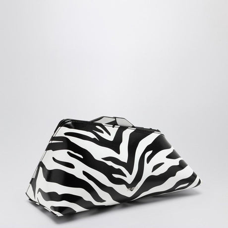 THE ATTICO Zebra-Patterned Leather Mini Clutch with Magnetic Closure
