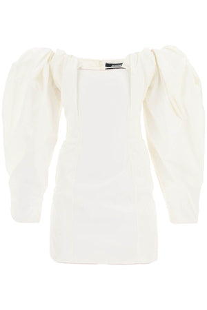 White Taffeta Off-the-Shoulder Mini Dress for Women