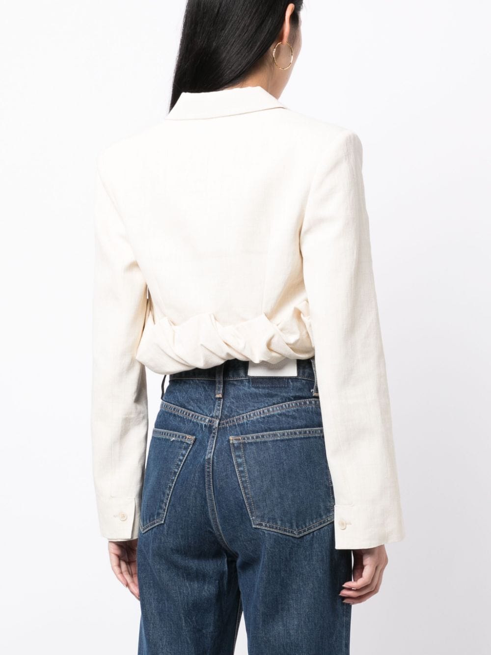 Off-White Croissant Cropped Blazer for Women in Jacquemus' FW23 Collection