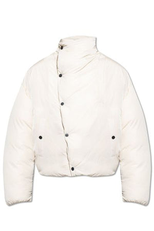Men's Highneck Puffer Jacket in Off-White