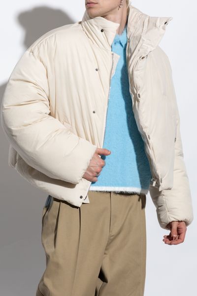 Men's Highneck Puffer Jacket in Off-White