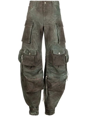 THE ATTICO Fern Cargo Camouflage Denim Jeans - Women's Brown Tapered Leg Pants